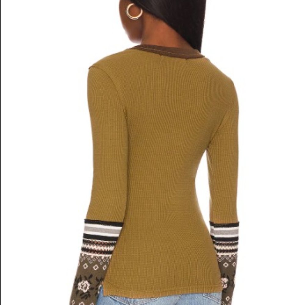 Free People Mikah Layering Cuff Top XS in Army Combo - Picture 5 of 11